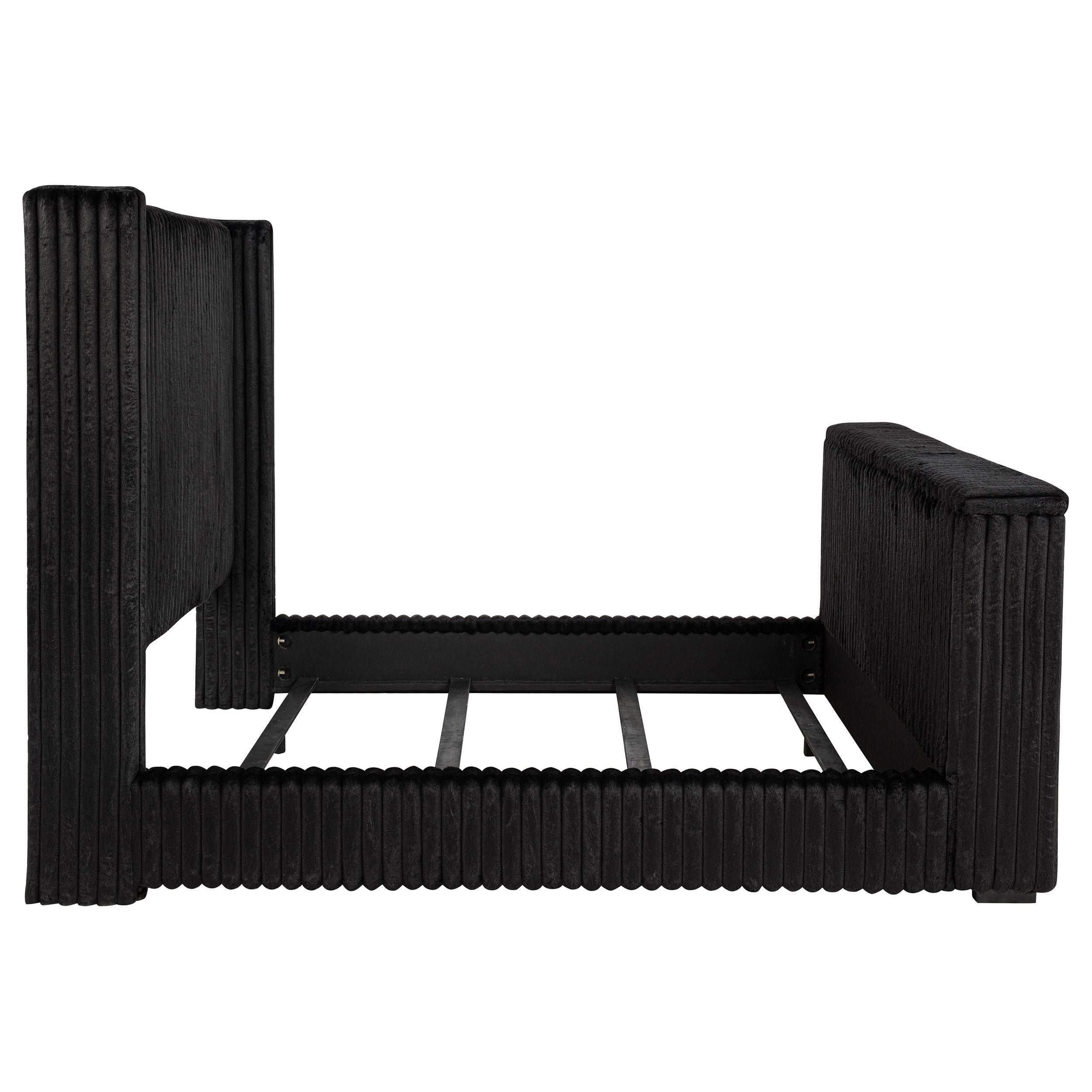 Centergrove Upholstered California King Wingback TV Bed Black - 315945KW