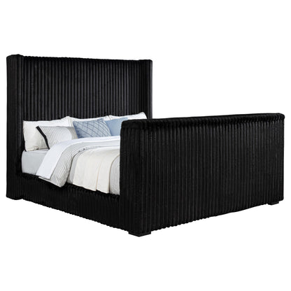 Centergrove Upholstered Eastern King Wingback TV Bed Black - 315945KE