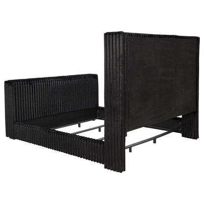 Centergrove Upholstered Eastern King Wingback TV Bed Black - 315945KE