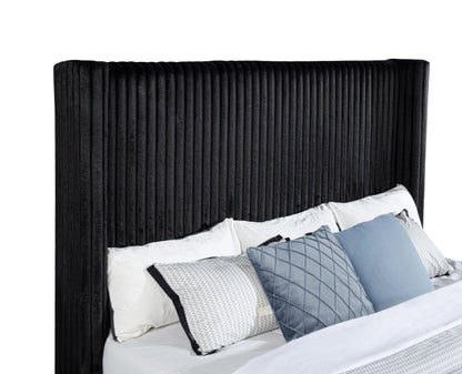 Centergrove Upholstered Eastern King Wingback TV Bed Black - 315945KE
