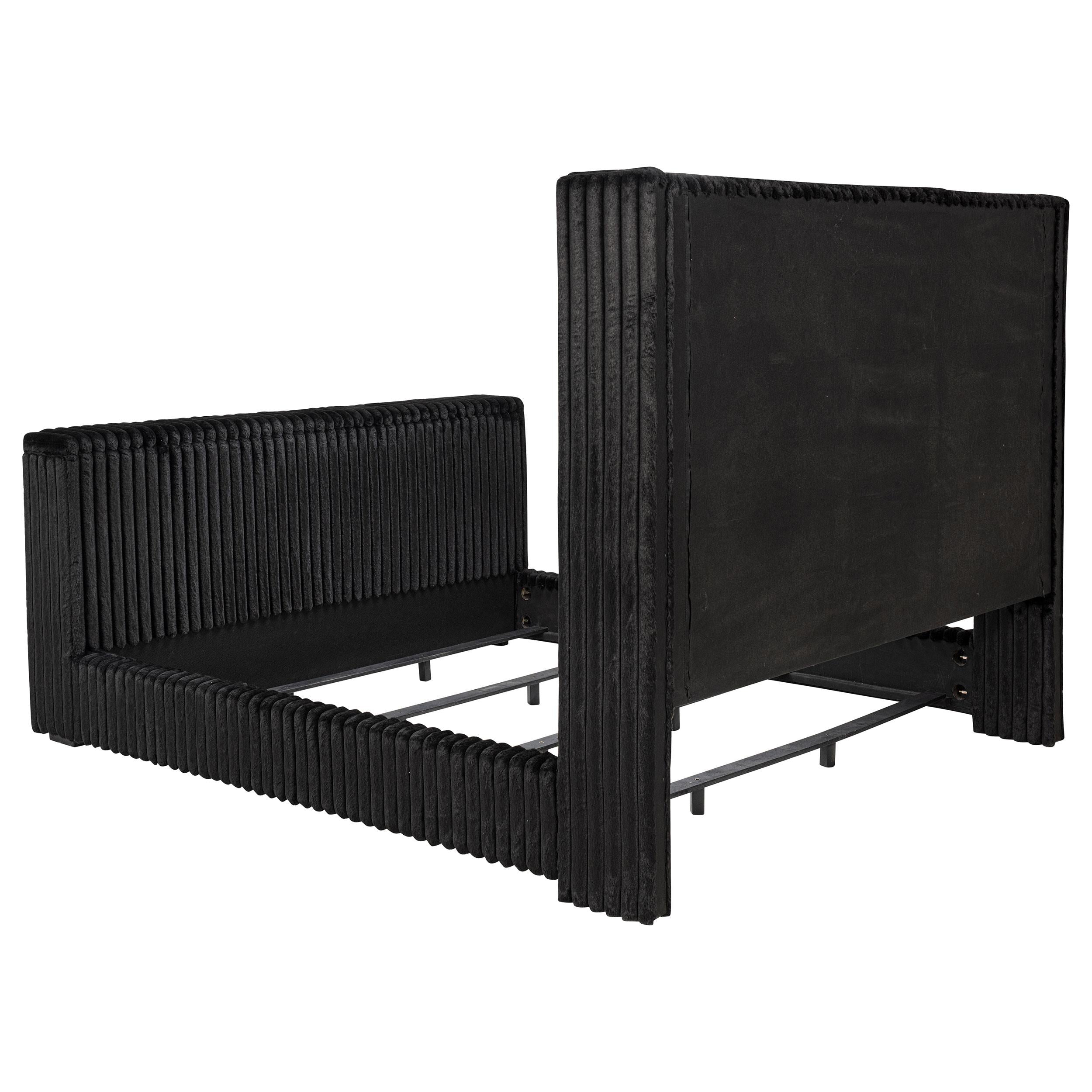 Centergrove Upholstered Queen Wingback TV Bed Black - 315945Q