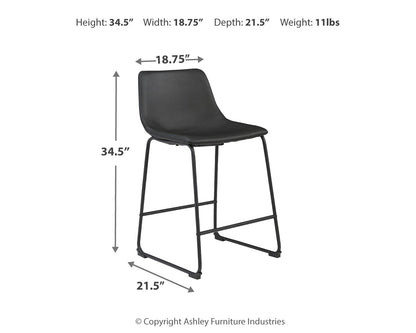 Centiar Black Counter Height Bar Stool (Set of 2) - D372-624X2