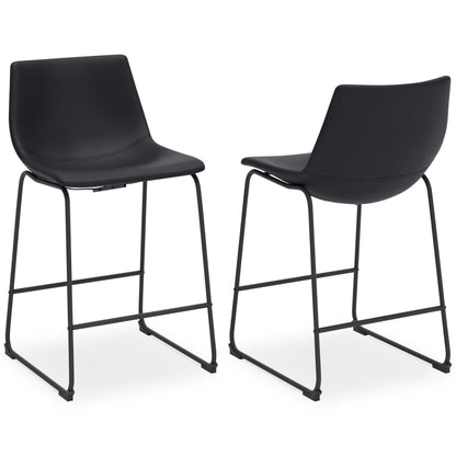 Centiar Black Counter Height Bar Stool (Set of 2) - D372-624X2