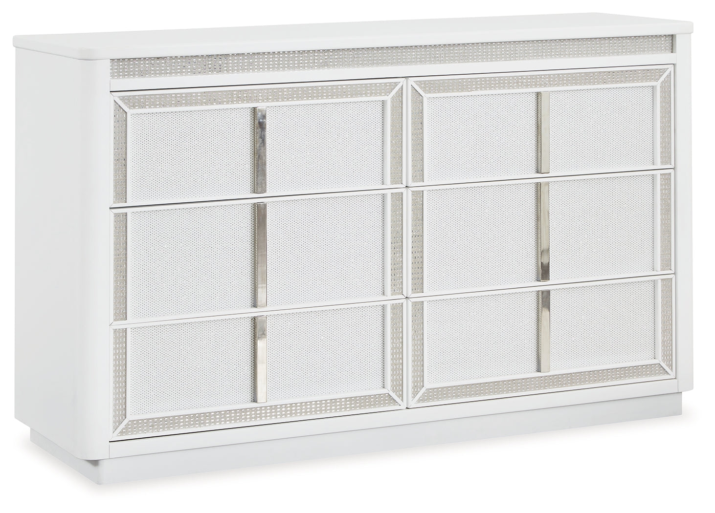 Chalanna California King Upholstered Storage Bed with Dresser and Nightstand in White from Ashley - Luna Furniture
