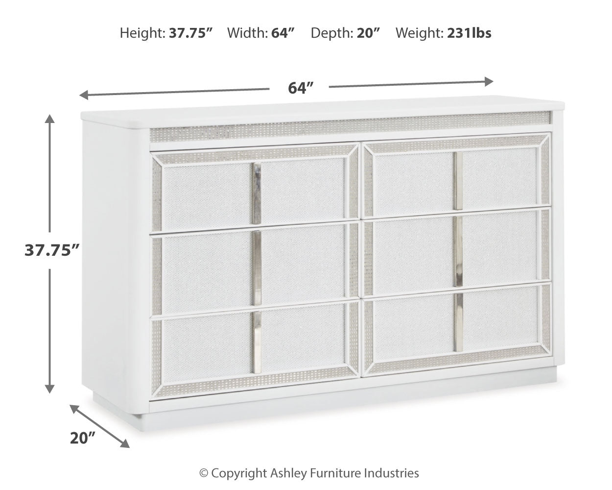 Chalanna California King Upholstered Storage Bed with Dresser and Nightstand in White from Ashley - Luna Furniture