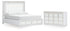 Chalanna California King Upholstered Storage Bed with Dresser in White from Ashley - Luna Furniture