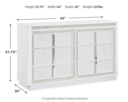Chalanna King Upholstered Storage Bed with Dresser and Nightstand in White from Ashley - Luna Furniture