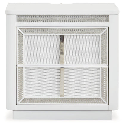 Chalanna King Upholstered Storage Bed with Dresser and Nightstand in White from Ashley - Luna Furniture