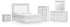 Chalanna King Upholstered Storage Bed with Mirrored Dresser, Chest and Nightstand in White from Ashley - Luna Furniture