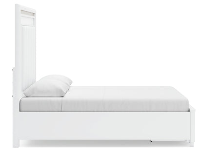 Chalanna Queen Upholstered Storage Bed with 2 Nightstands in White from Ashley - Luna Furniture