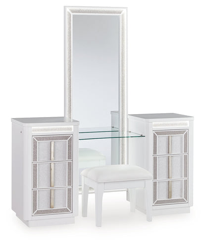Chalanna Vanity, Mirror and Stool - B822B6