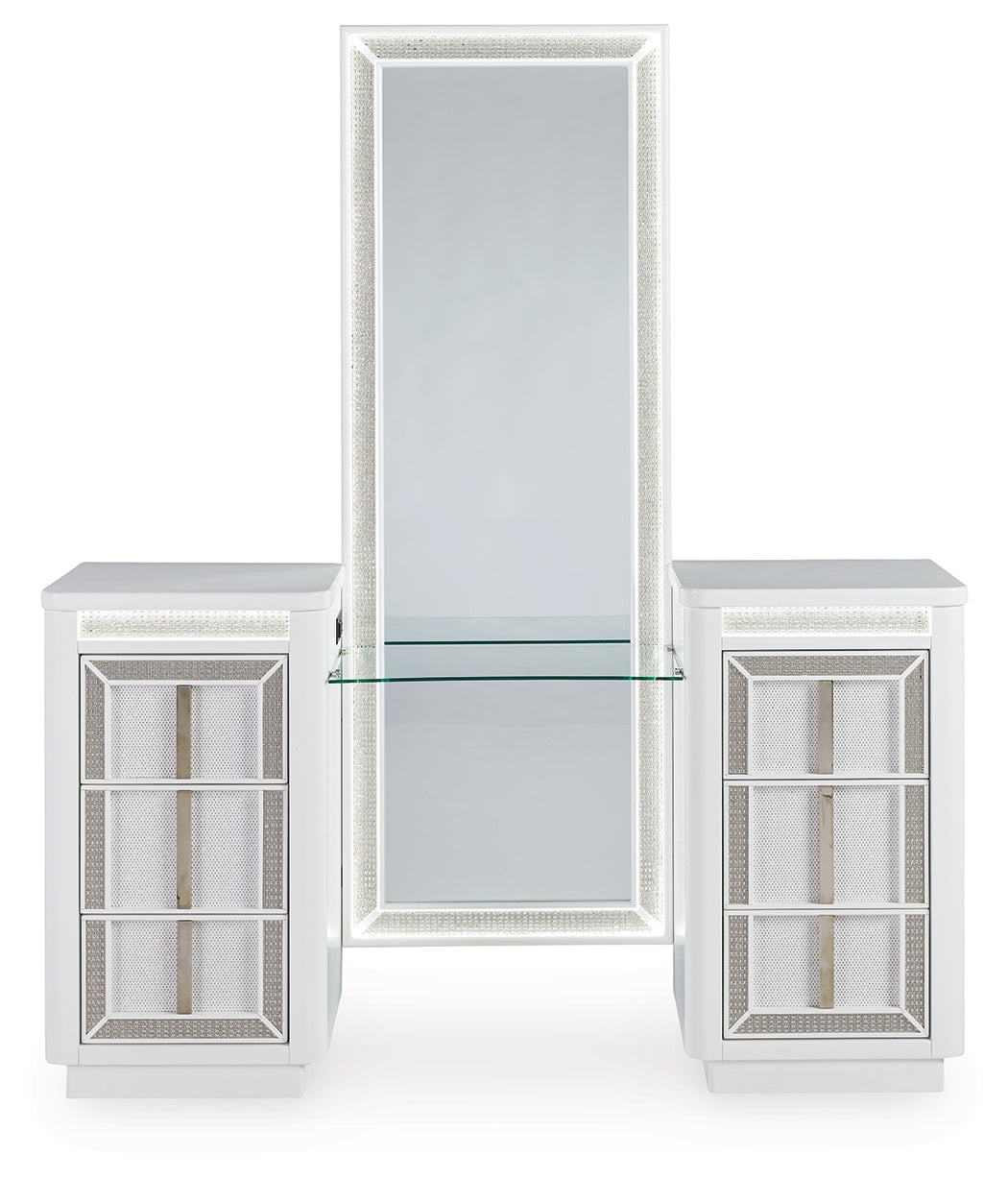 Chalanna Vanity, Mirror and Stool - B822B6