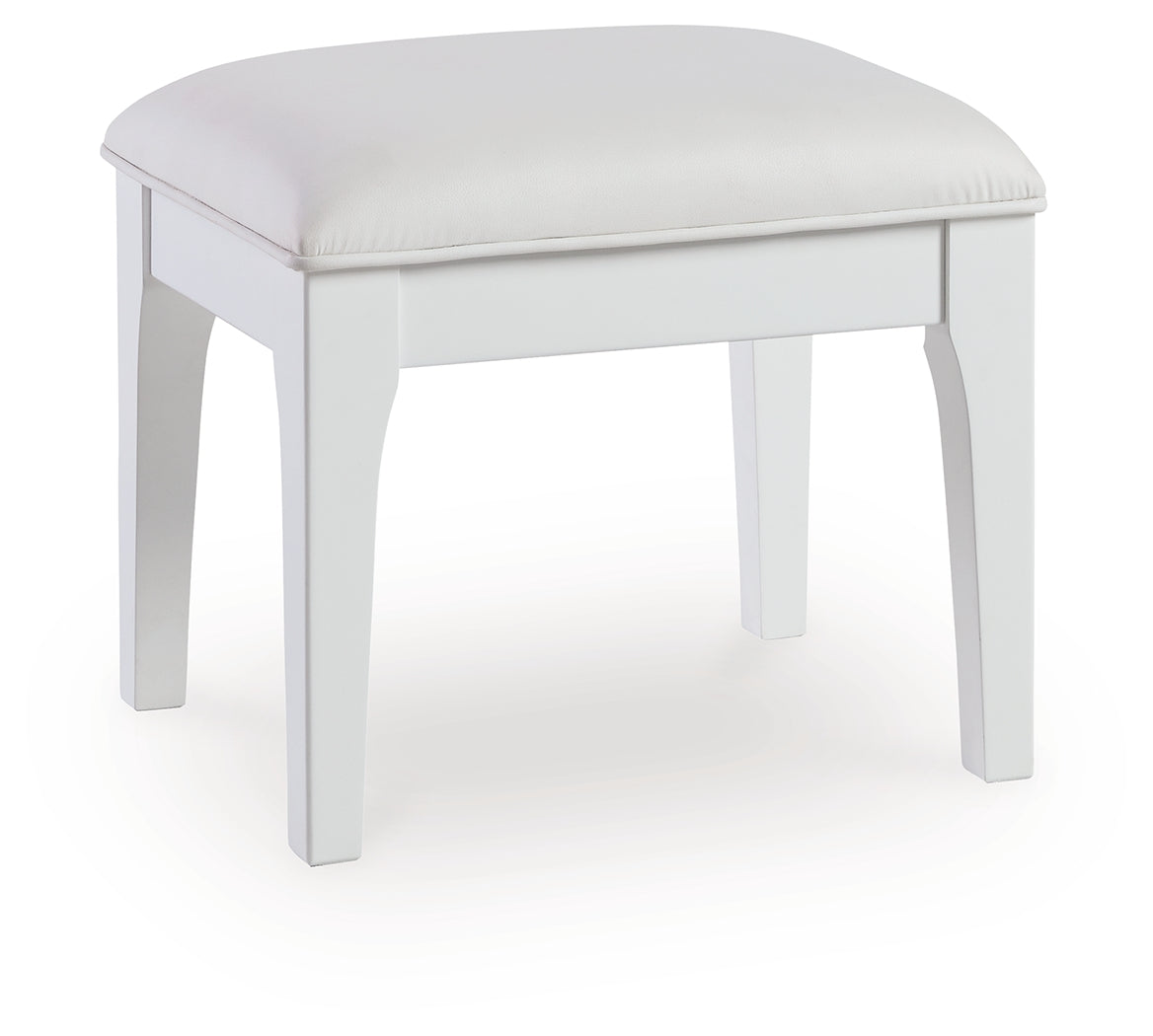 Chalanna White Vanity Stool - B822-01