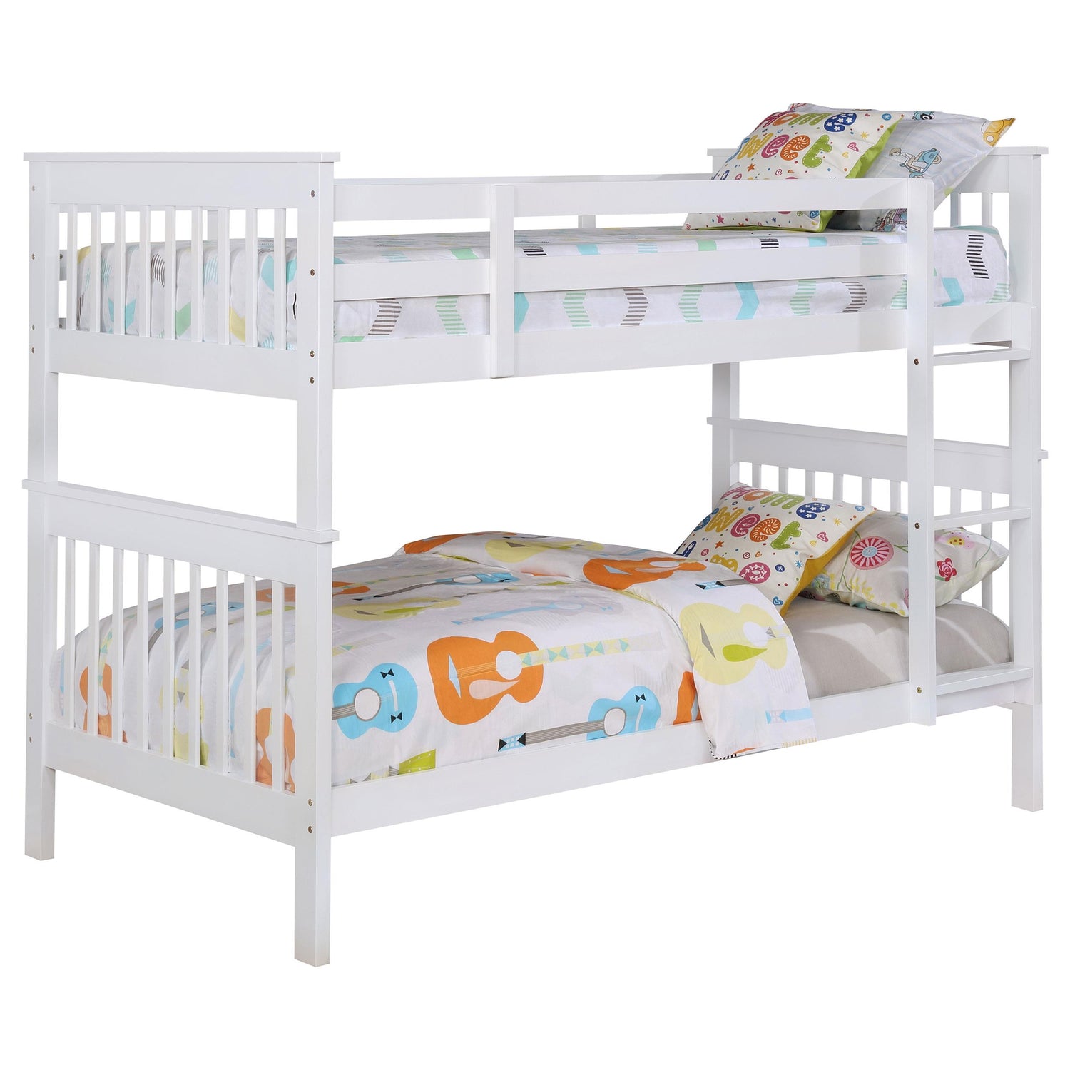Chapman Wood Twin Over Twin Bunk Bed with Mattress White - 460244N-SM