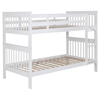 Chapman Wood Twin Over Twin Bunk Bed with Mattress White - 460244N-SM
