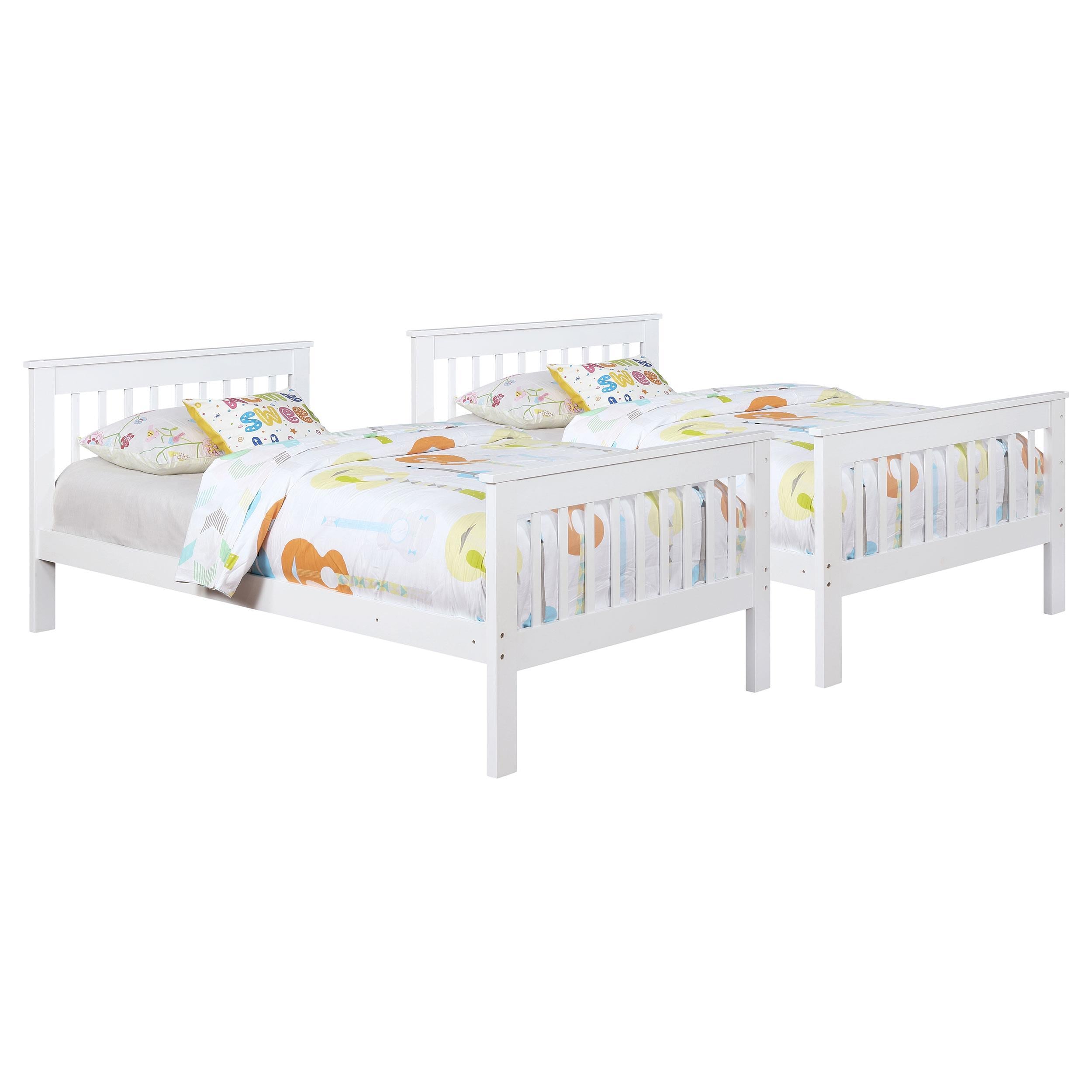 Chapman Wood Twin Over Twin Bunk Bed with Mattress White - 460244N-SM