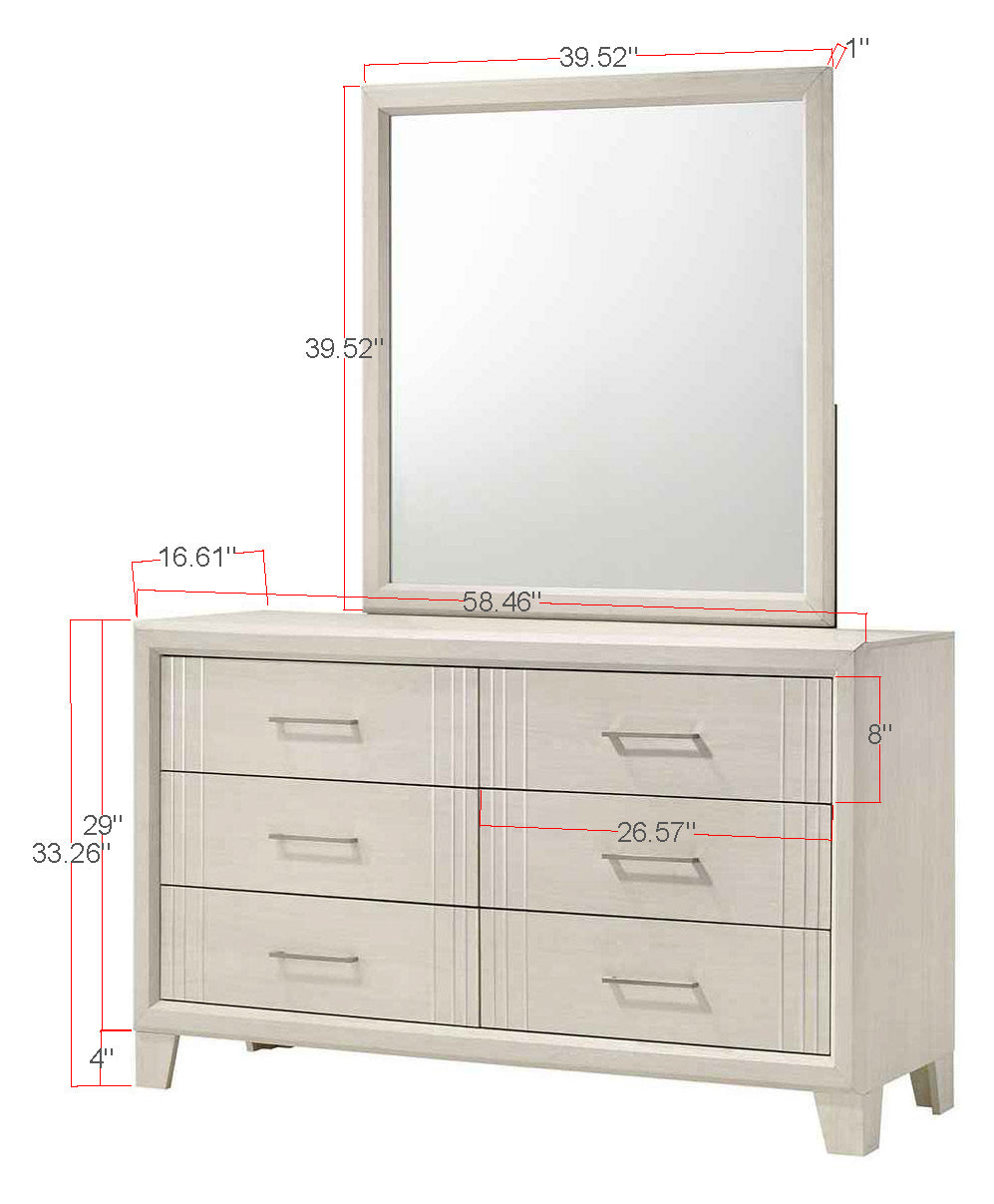 Charlie White King Panel Bed - SET | B9230-K-HBFB | B9230-KQ-RAIL - Bien Home Furniture &amp; Electronics