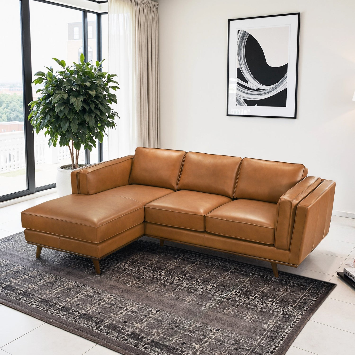 Chase Genuine Leather Sectional Left Facing - SEC00400901