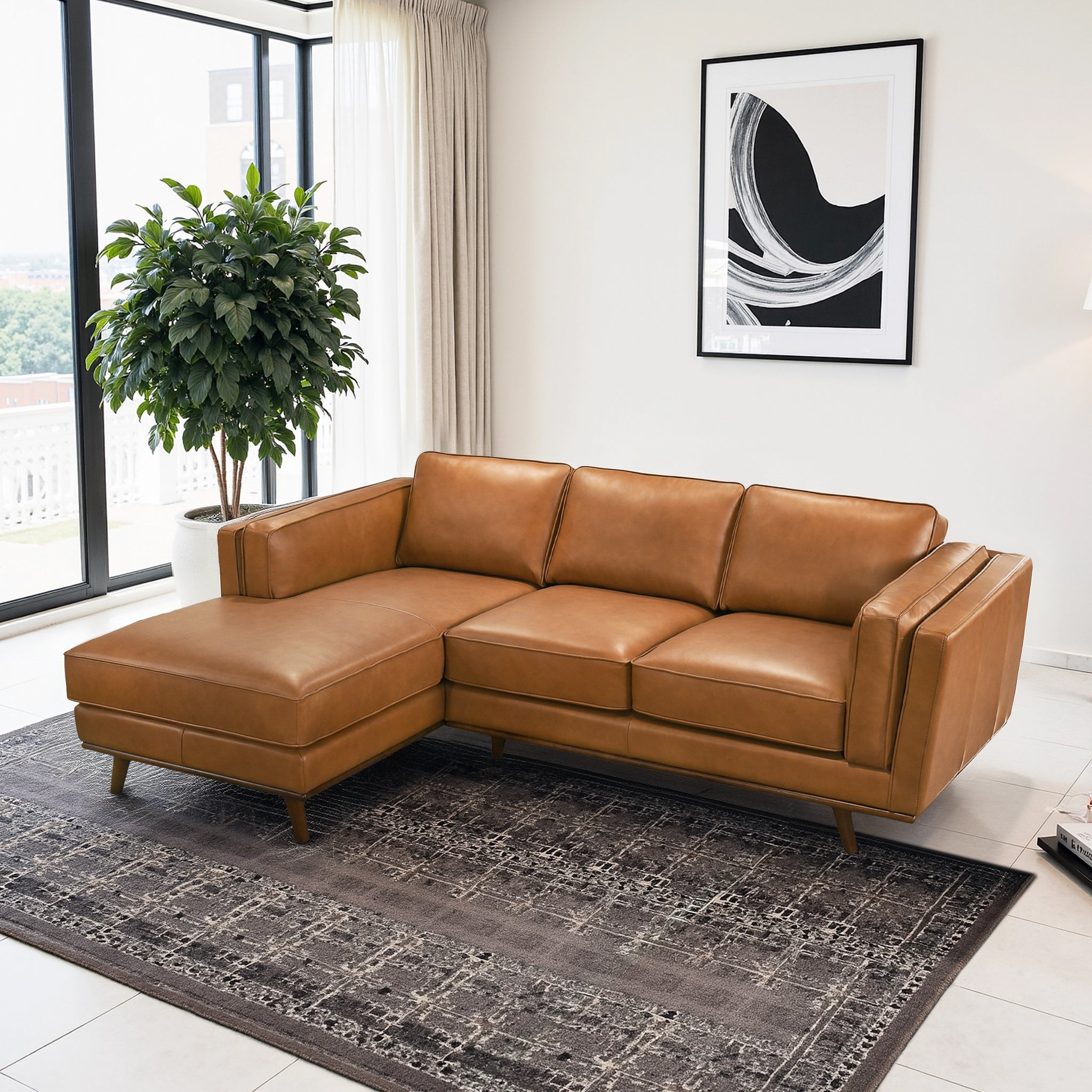 Chase Genuine Leather Sectional Left Facing - SEC00400901