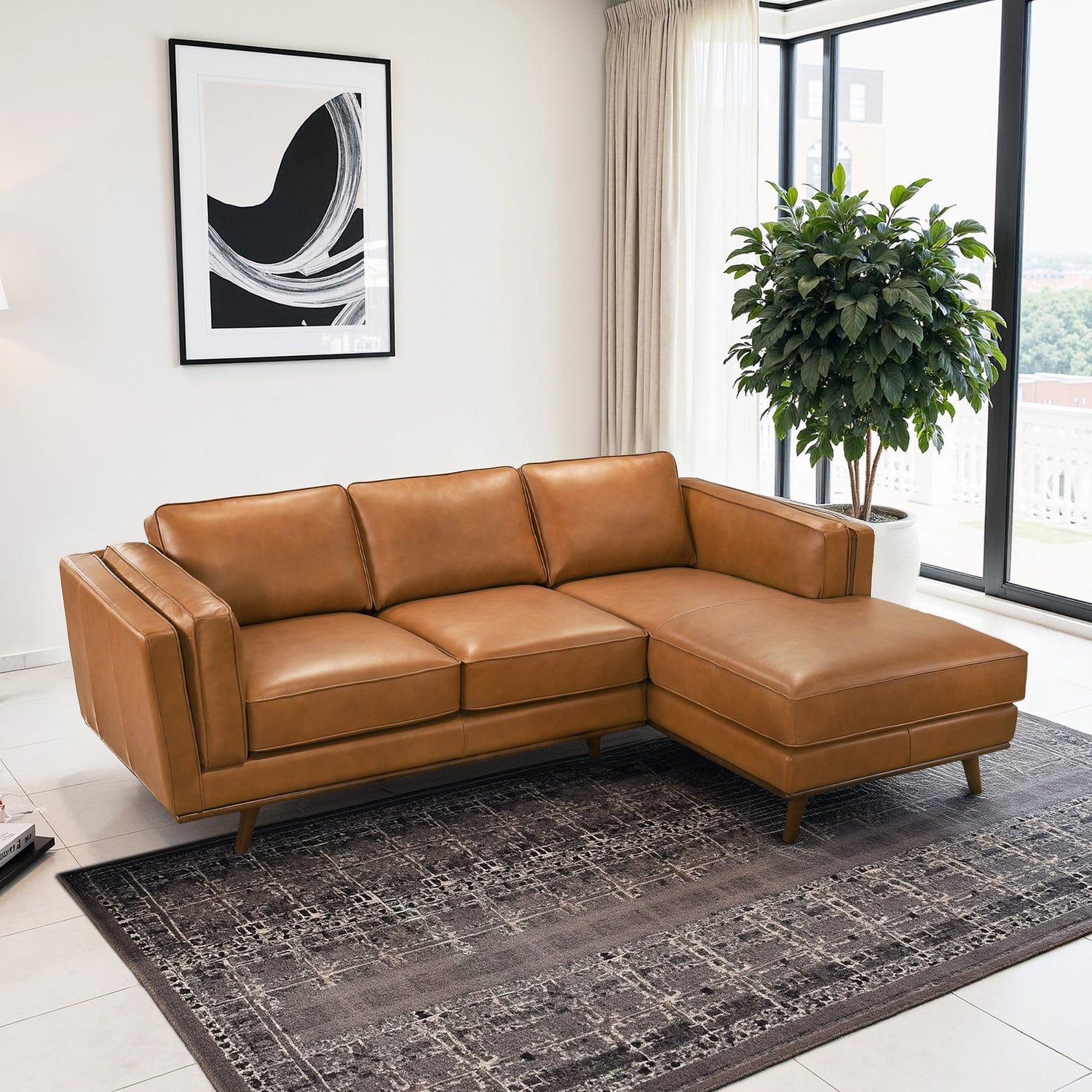 Chase Genuine Leather Sectional Right Facing - SEC00400902
