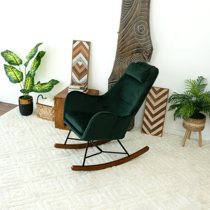 Chelsea Green Velvet Rocking Chair - RCH01900302