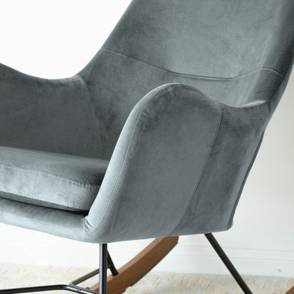 Chelsea Grey Velvet Rocking Chair - RCH01900303