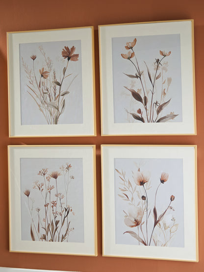 Chettings Beige/Gray/Blush Wall Art (Set of 4) - A8000469