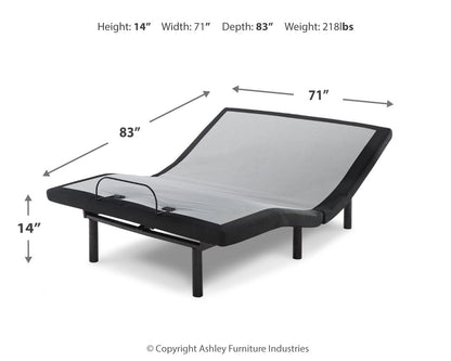 Chime 10 Inch Hybrid Mattress with Adjustable Base in White - PKG010063