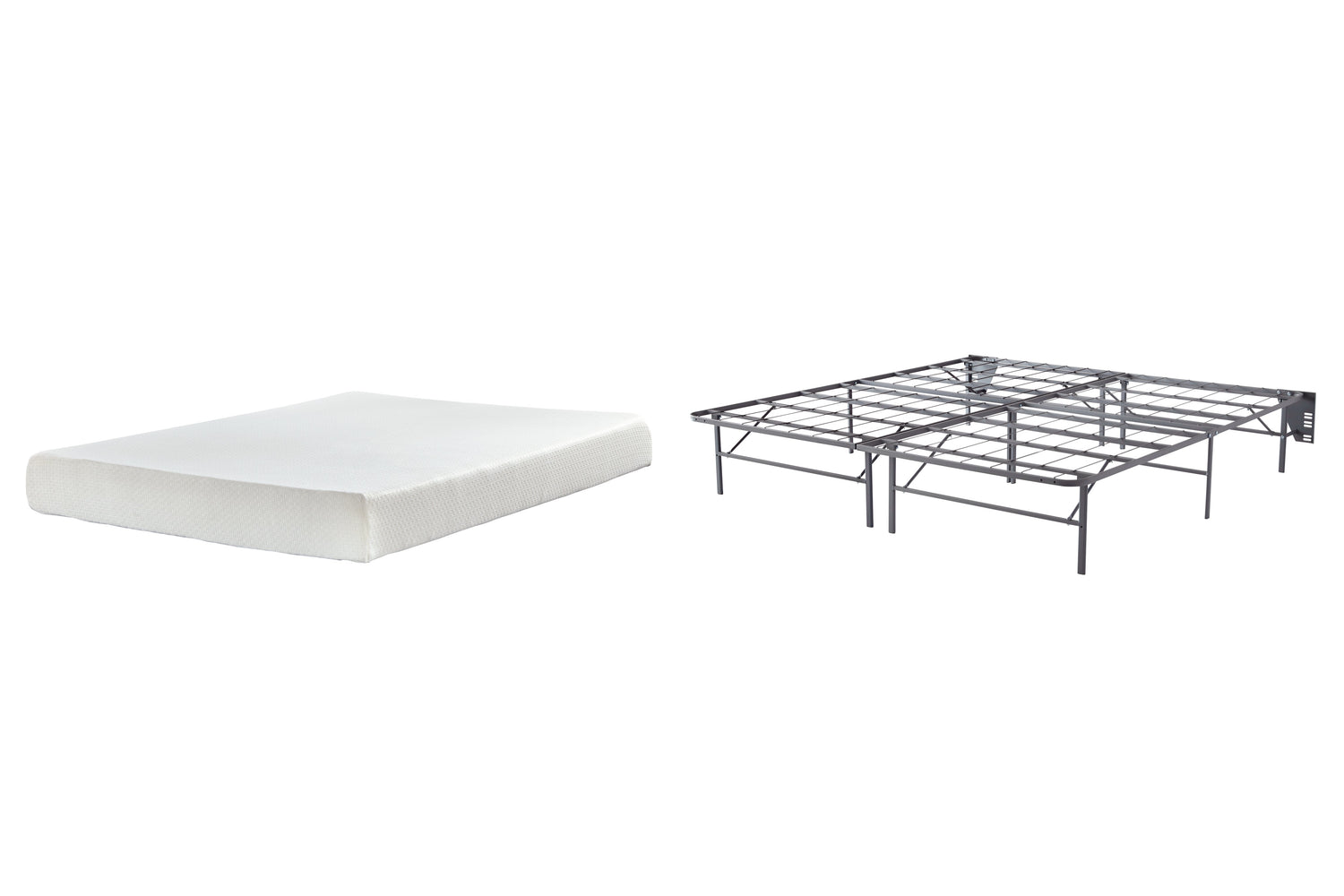 Chime 8 Inch Memory Foam Mattress with Foundation in White - PKG009846