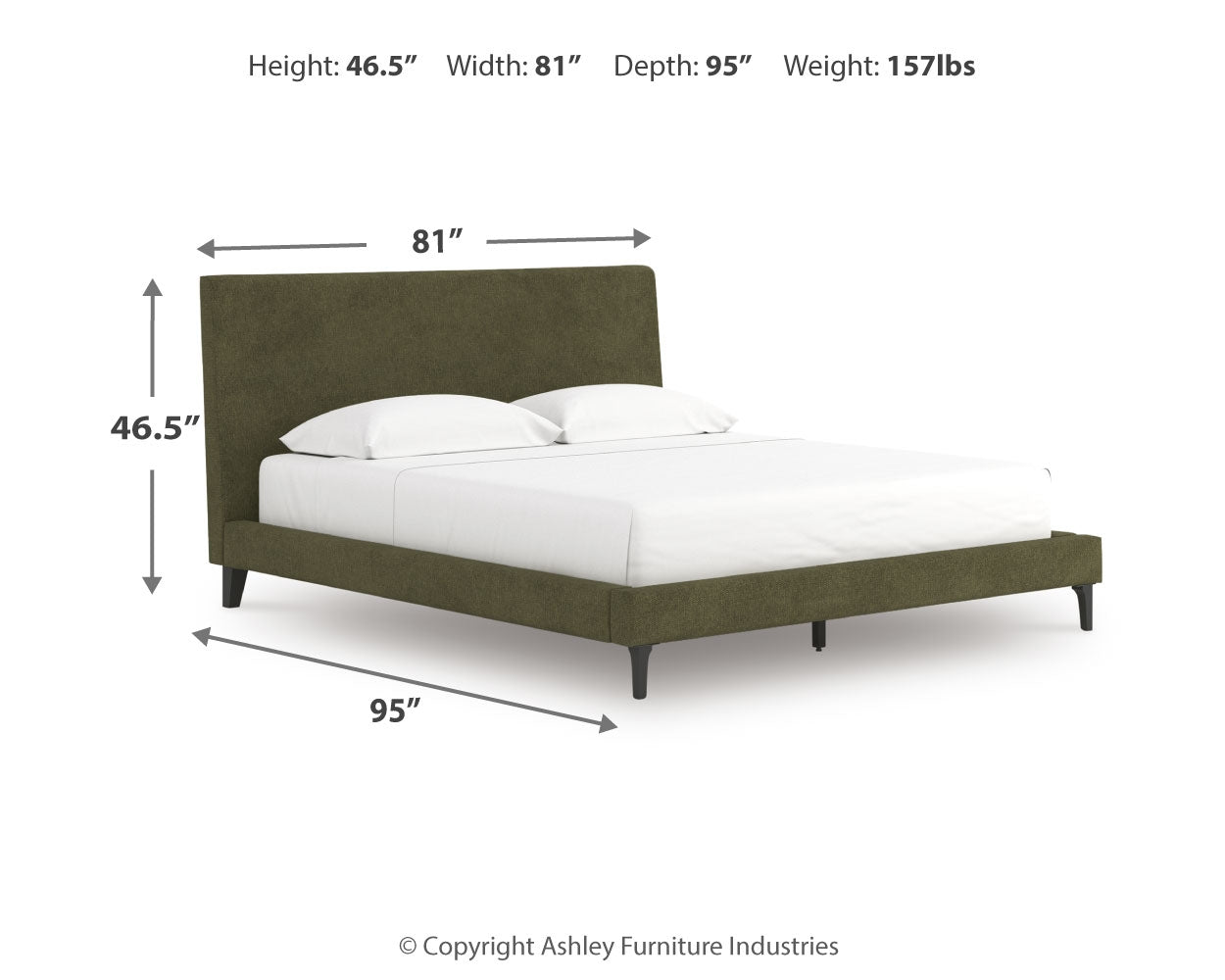 Chirason Sage Green California King Upholstered Bed with Roll Slats - PCB3367-94