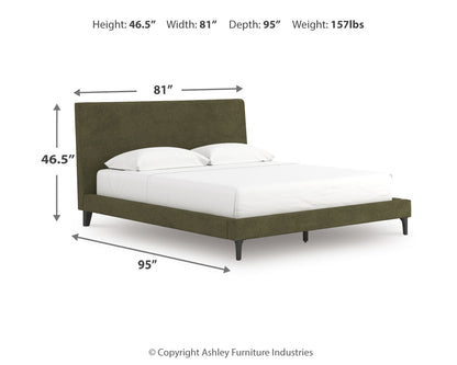 Chirason Sage Green California King Upholstered Bed with Roll Slats - PCB3367-94