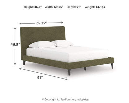 Chirason Sage Green Queen Upholstered Bed with Roll Slats - PCB3367-81
