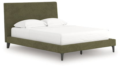 Chirason Sage Green Queen Upholstered Bed with Roll Slats - PCB3367-81