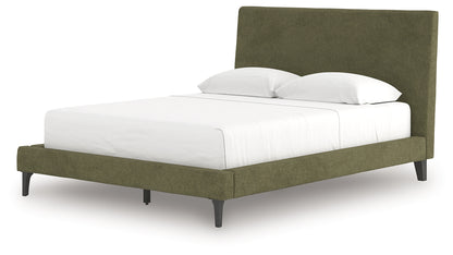 Chirason Sage Green Queen Upholstered Bed with Roll Slats - PCB3367-81