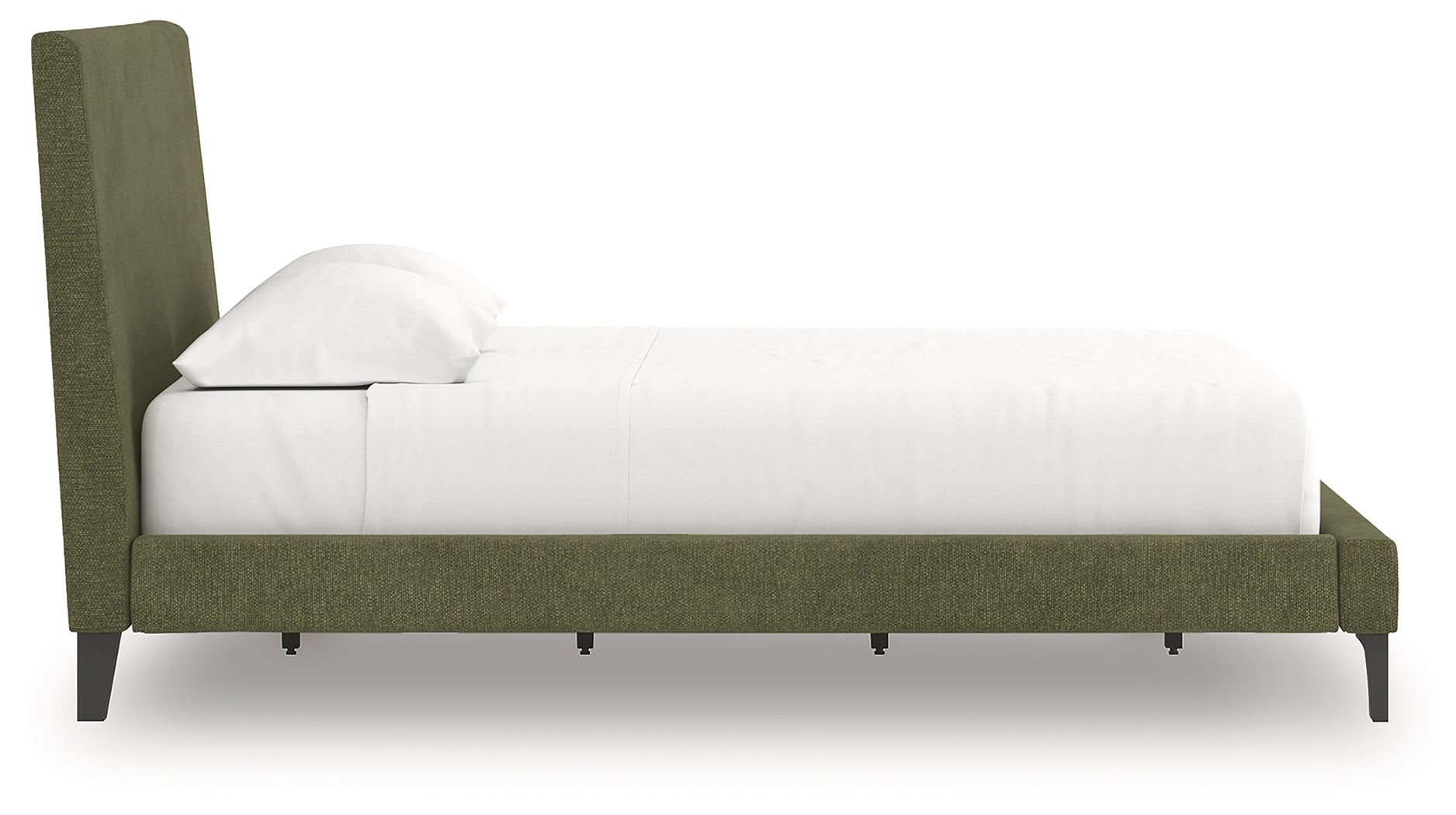 Chirason Sage Green Queen Upholstered Bed with Roll Slats - PCB3367-81