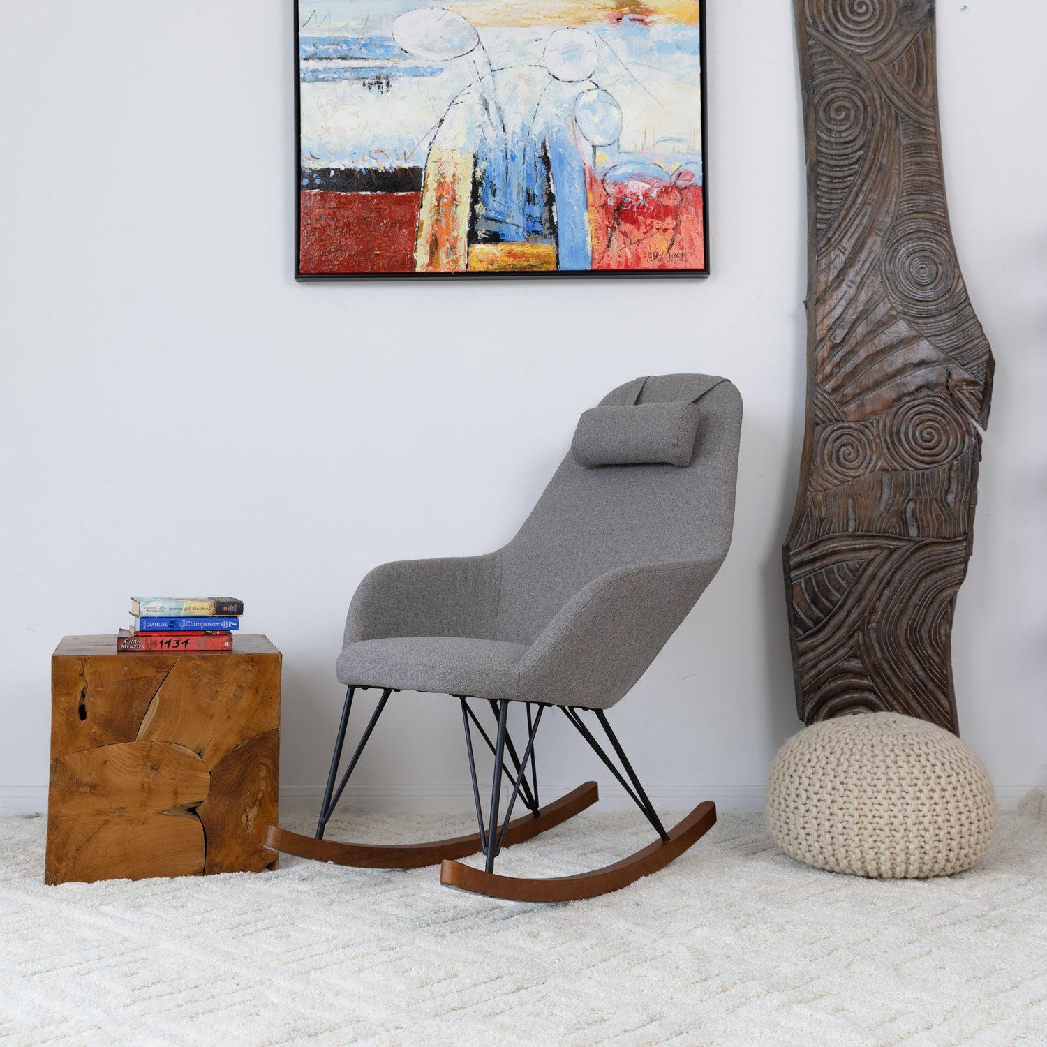 Chloe Mid Century Modern Rocker Livingroom And Bedroom Chair - RCH01900202