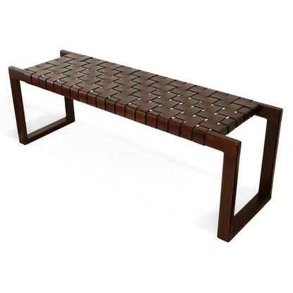 Christina Tan Leather Bench - BEN01300401