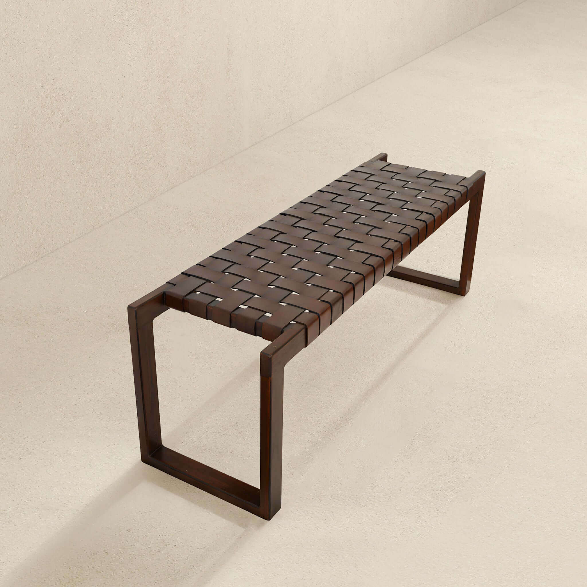 Christina Tan Leather Bench - BEN01300401