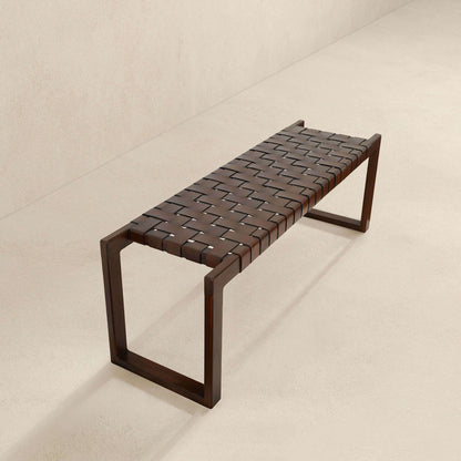 Christina Tan Leather Bench - BEN01300401