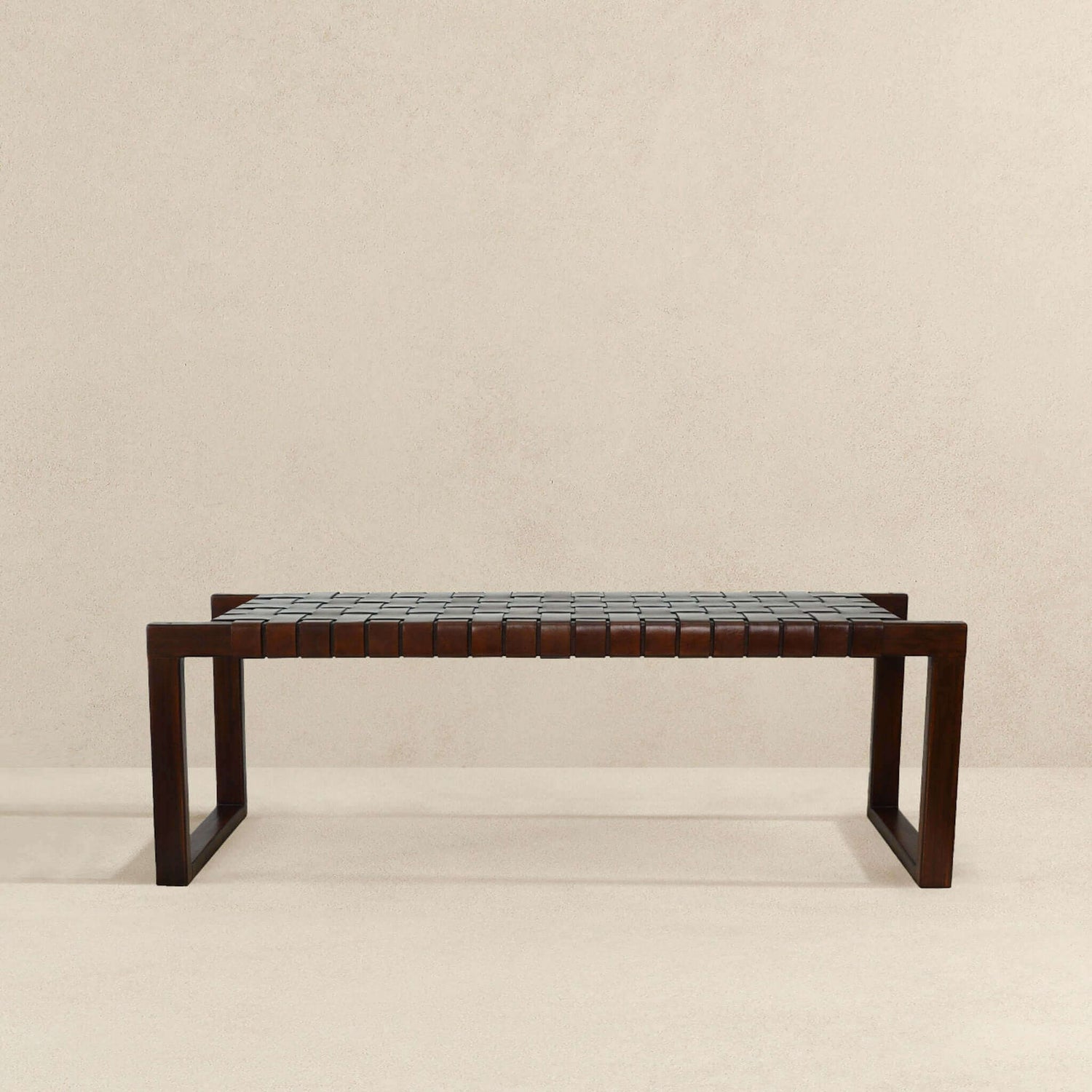 Christina Tan Leather Bench - BEN01300401