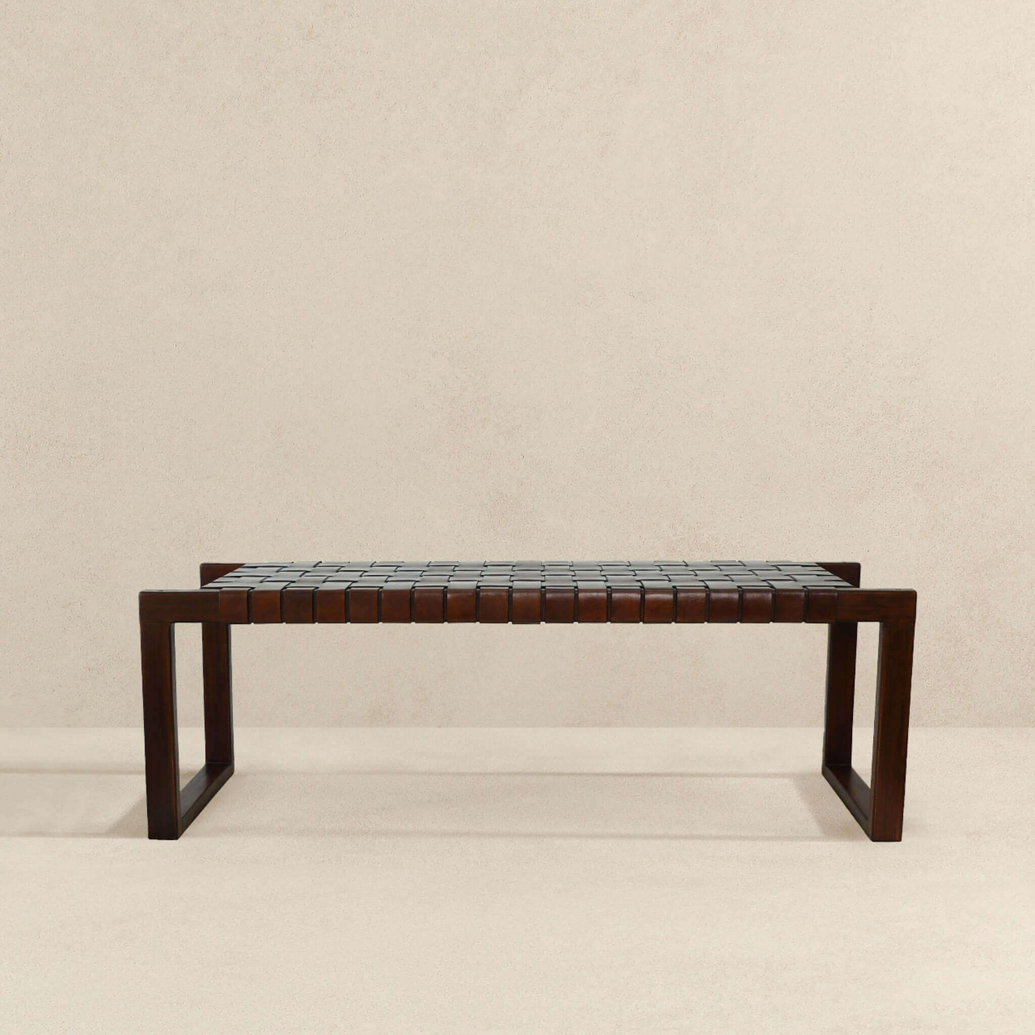 Christina Tan Leather Bench - BEN01300401