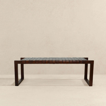 Christina Tan Leather Bench - BEN01300401