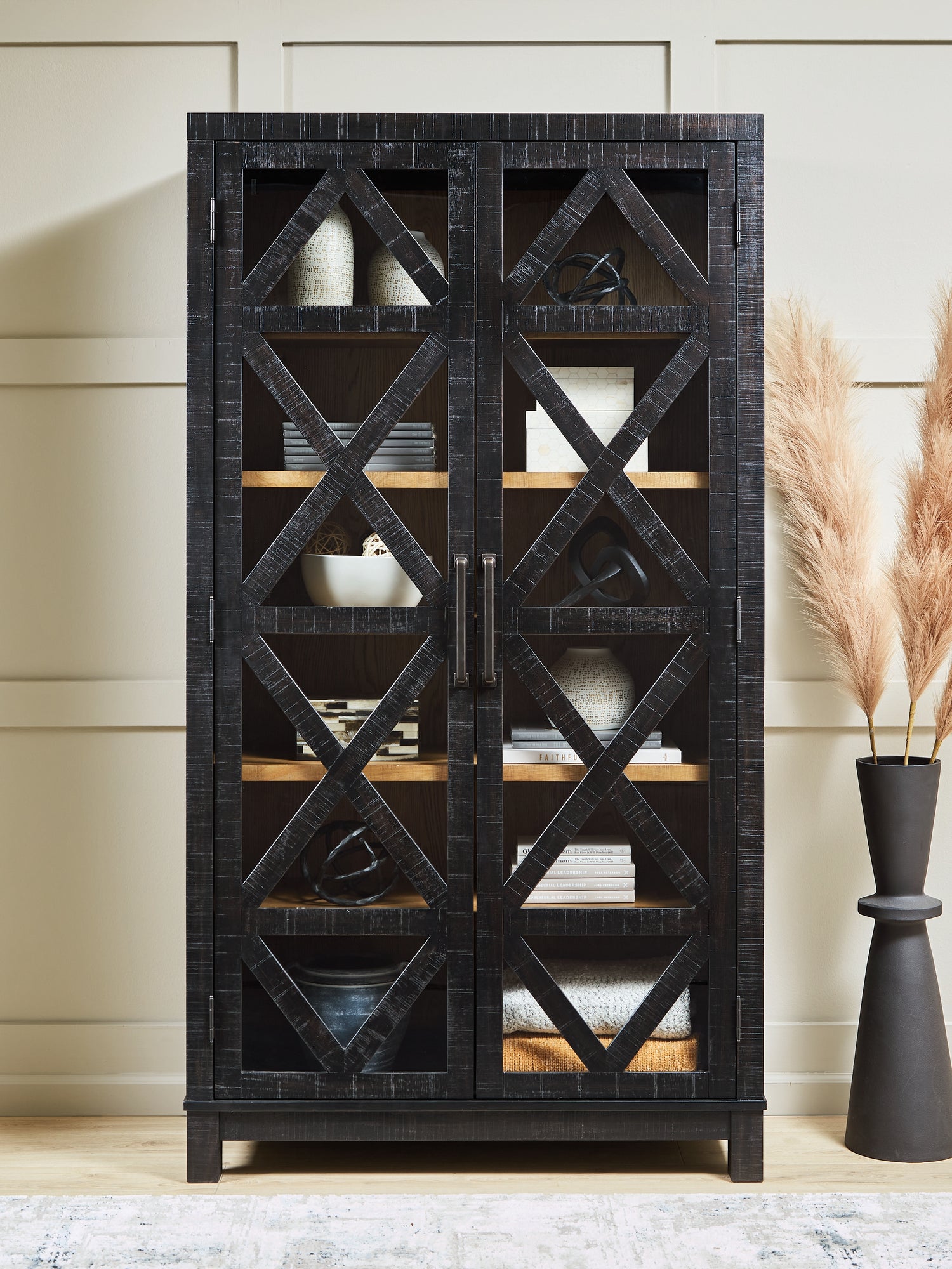Christop Black/Brown Accent Cabinet - A4000728