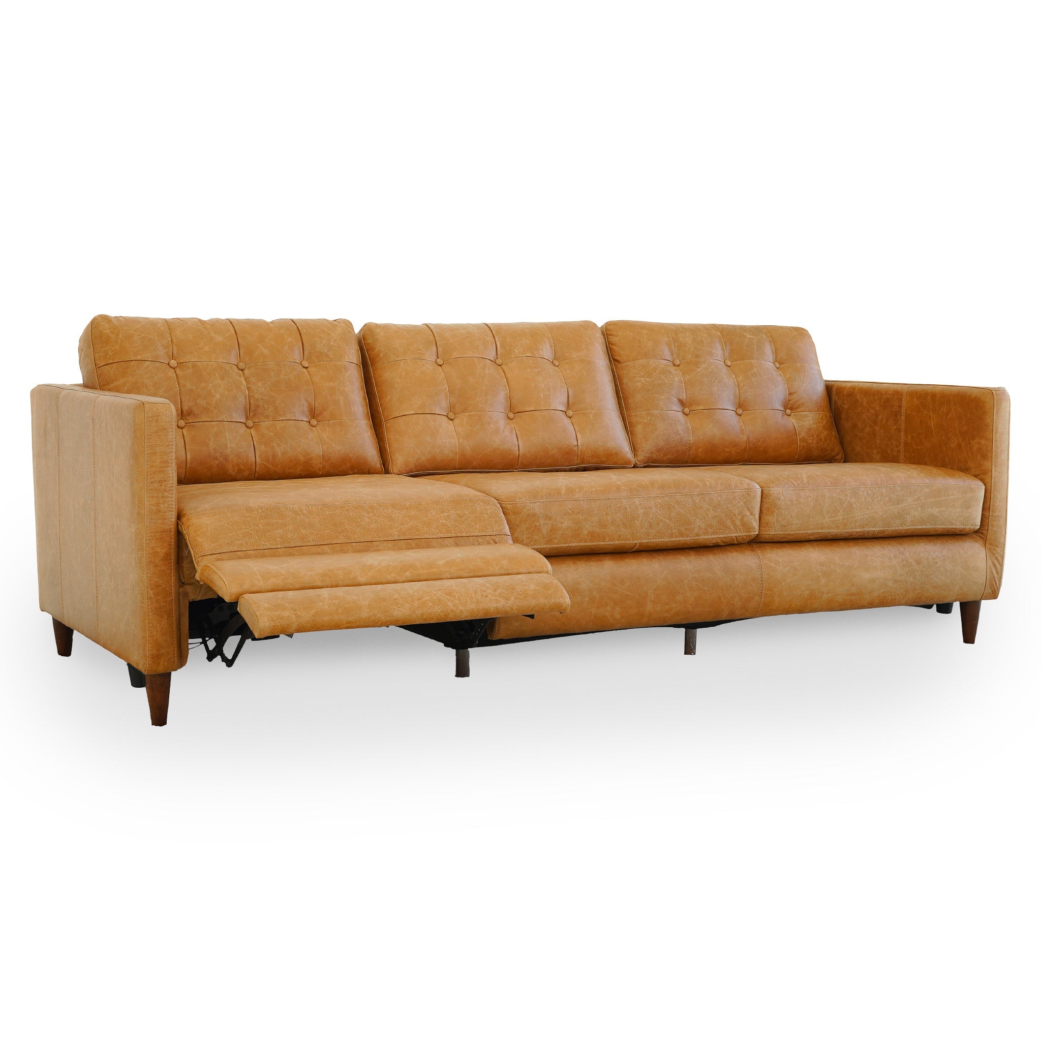 Christopher Tan Leather Electric Inclining Sofa Left Facing - RSF00100111