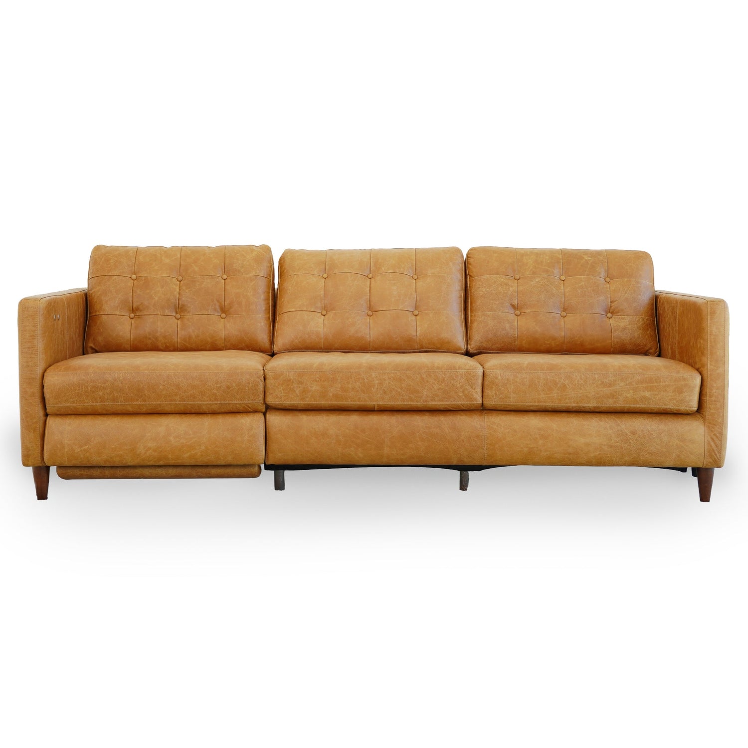 Christopher Tan Leather Electric Inclining Sofa Left Facing - RSF00100111