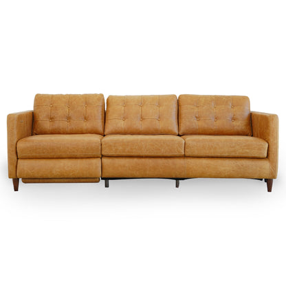 Christopher Tan Leather Electric Inclining Sofa Left Facing - RSF00100111