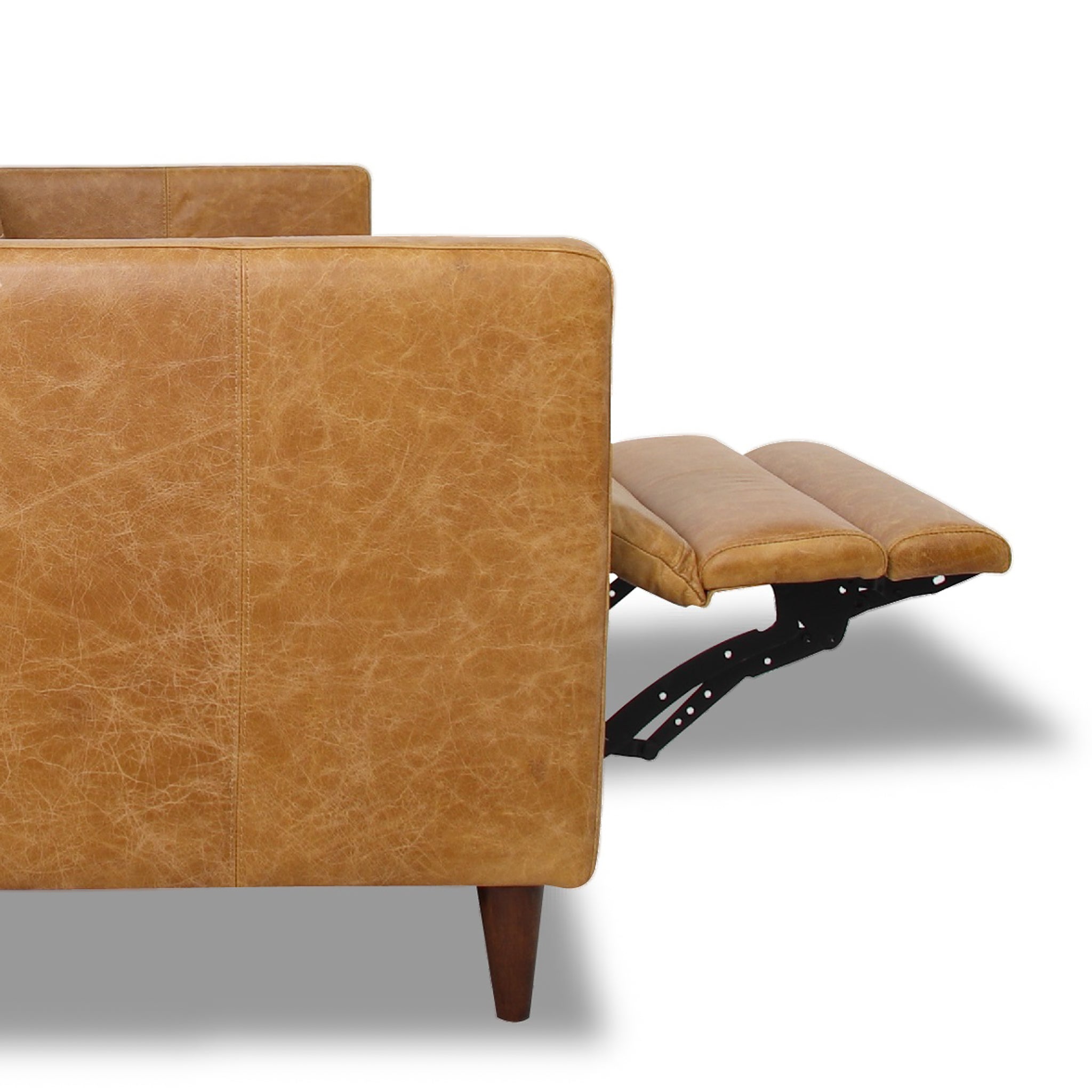Christopher Tan Leather Electric Inclining Sofa Left Facing - RSF00100111
