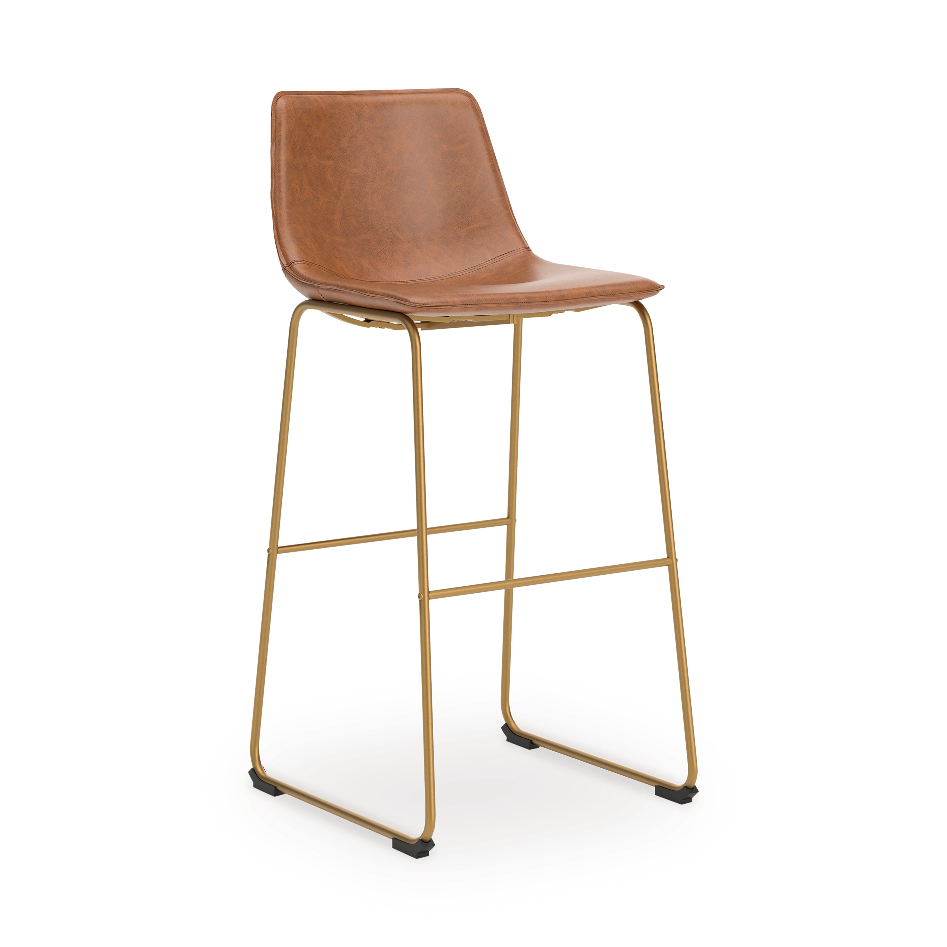 Ciabori Brown/Gold Bar Height Bar Stool, Set of 2 - PCD373-230