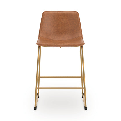 Ciabori Brown/Gold Counter Height Barstool, Set of 2 - PCD373-224