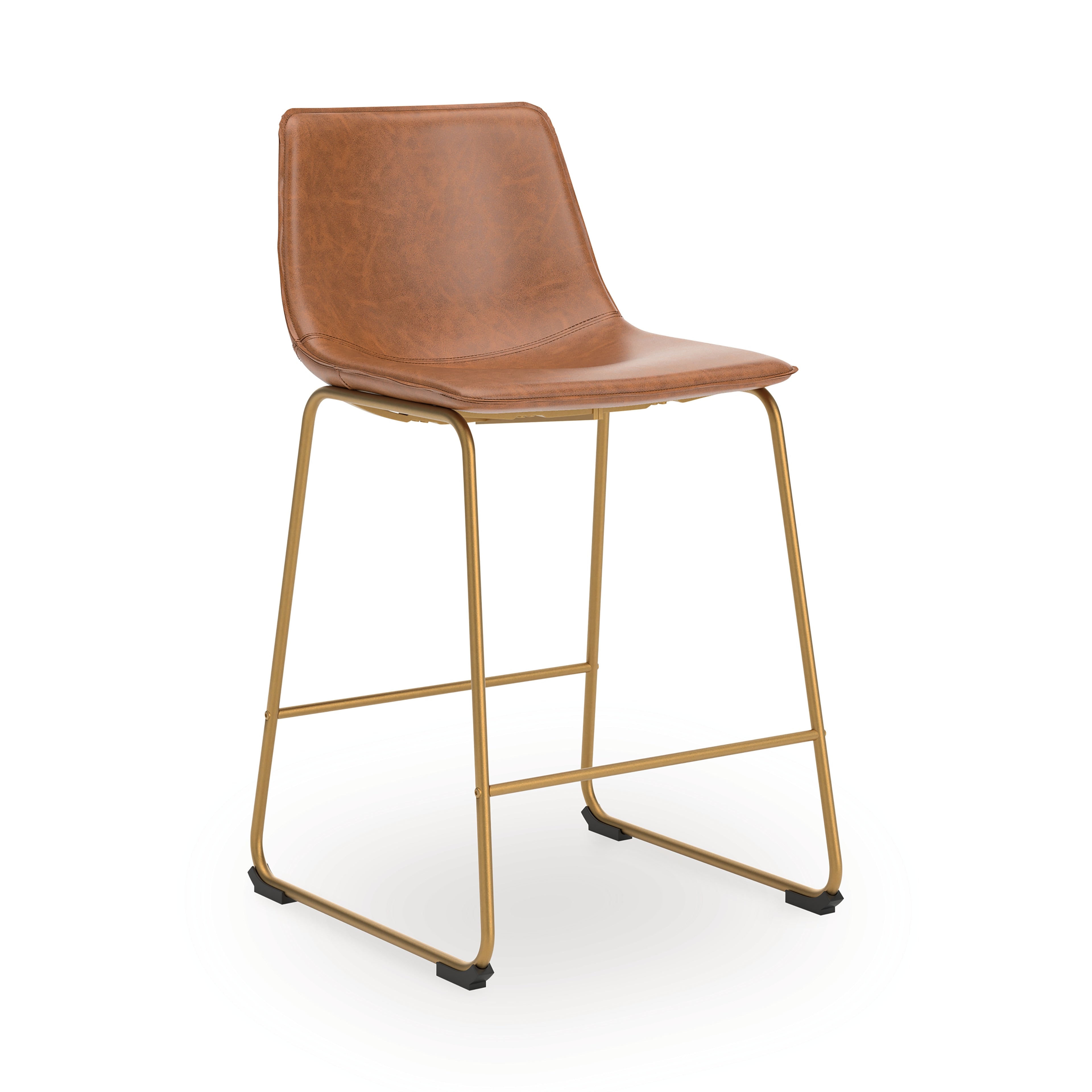 Ciabori Brown/Gold Counter Height Barstool, Set of 2 - PCD373-224